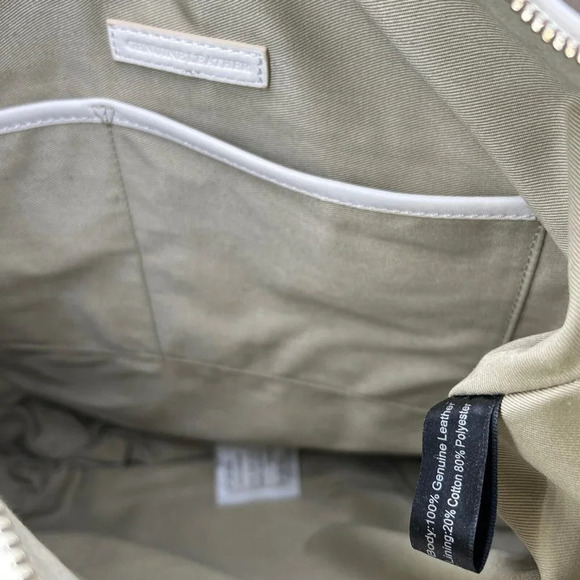 G.I.L.I Womens Handbag Leather Zip-Around Hobo Sling Crossbody Bag Ivory - Picture 8 of 10